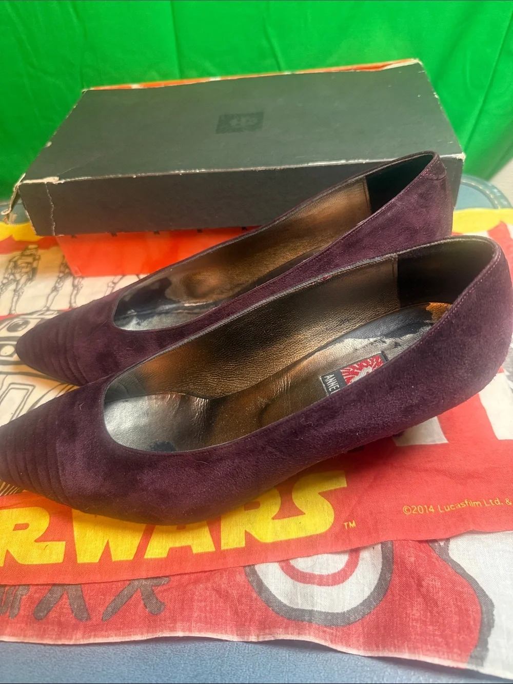 Anne Klein Plum Suede Pointed Toe Pumps